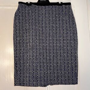 Ann Taylor Navy blue and White Tweed Skirt 4